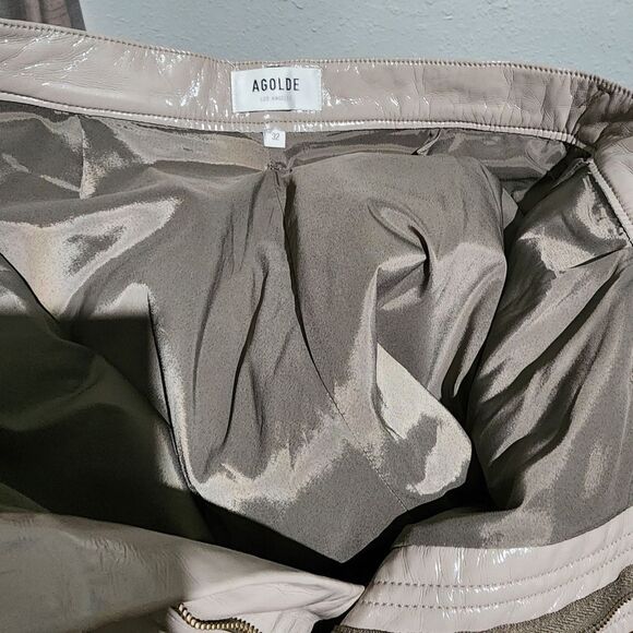 AGOLDE Leather 90s Pinch Waist Pants - Quail Patent - Picture 16 of 16